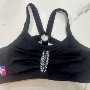 PoleFit Bad Kitty three ring sports bra with metallic runch